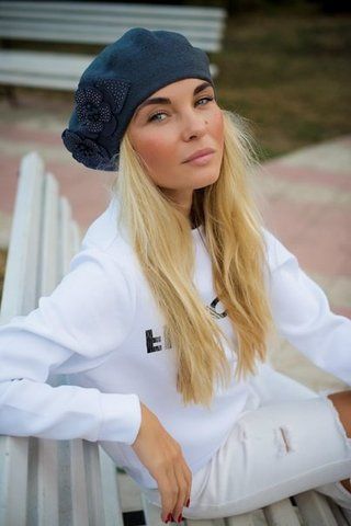 КРАСИВЫЙ ЖЕНСКИЙ БЕРЕТ "СОФИЯ" - тёмно-серый 1332031430 фото