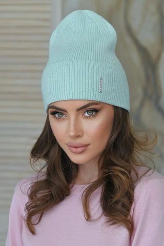 В'язана шапка "Ірма" 397-004 колір м`ята 397-004 фото