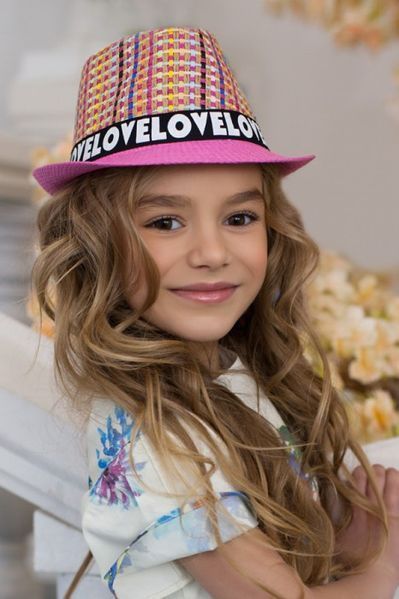 Дитячий різнобарвний капелюх-челентанка "Love" &mdash; 1811 світло-бежевий 1222721189 фото