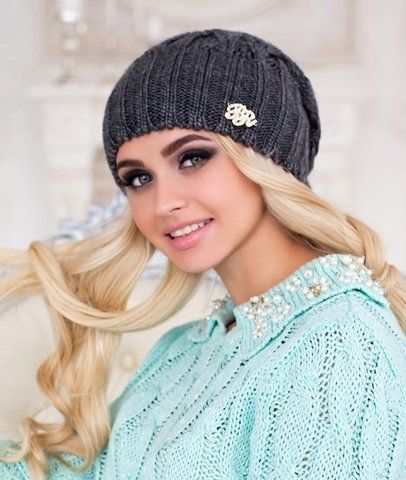 СТИЛЬНА ШАПКА "АГАТА" &mdash; 3031 темно-сірий 908415955 фото