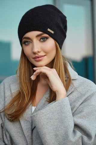 Гарна двошарова шапка "Лола" &mdash; 5121 чорний 5121 фото