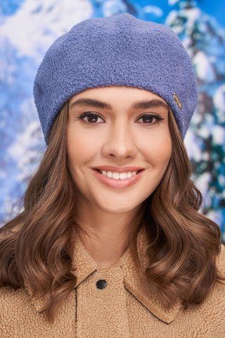 Мягкий теплый беретик на флисе Оджен цвет маренго 4978 2011140975 фото