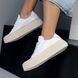 Шикарные белые кожаные кеды криперы натуральная кожа на платформе 20902 фото 3