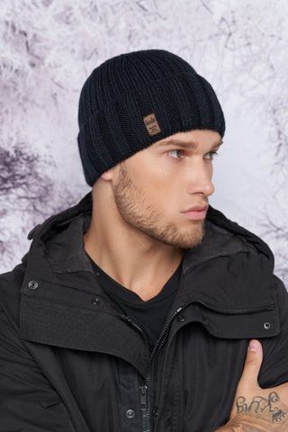 Чоловіча тепла шапка з флісовою підкладкою "Натан" &mdash; 5025 джинс 5025 фото