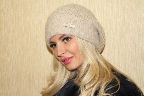 Жіноча шапка "Беллона" &mdash; 1604 бежевий 908432545 фото