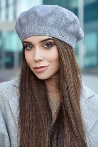 Теплый утонченный женский берет "Амелия" - 5119 маренго 5119 фото