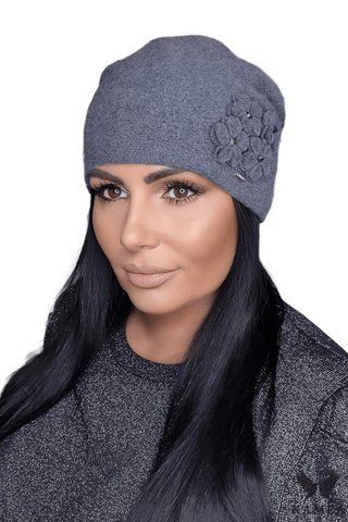 Одношарова вовняна шапка-бандана Андреа (Andrea) 21.043.07 графіт 1551239785 фото
