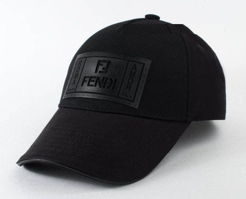 Чорна бейсболка з емблемою Fendi зі шкірозамінника &mdash; 9101-12 1291657847 фото