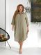 Жіноча подовжена сорочка-туніка Plus Size з льону 191-091 колір хакі 191-091 фото 5