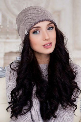 ЖЕНСКАЯ ШАПКА-КОЛПАК "ФОКУС" - 4213 кофейный+коричневый 908416185 фото