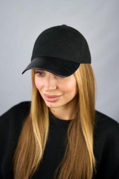 Кашемировая бейсболка унисекс с кожаным козырьком 6102-5 6102-5 фото