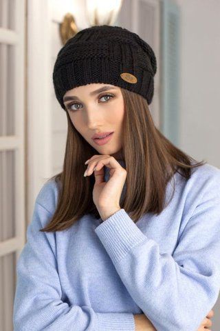 ЗИМНЯ ШАПКА-КОЛПАК, УТЕПЛЕНА ФЛІСОМ "МАКСИМ" &mdash; 4701 чорний 1101607319 фото