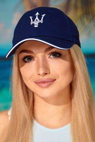 Стильна котонова кепка з логотипом &laquo;Maserati&raquo; &mdash; 1330 синій 1491674062 фото