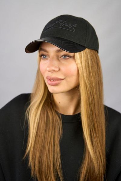 Кашемірова бейсболка унісекс зі шкіряним козирком "New York" 6102-7 6102-7 фото