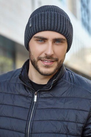 Універсальна тепла чоловіча шапка "Ітан" &mdash; 5033 графіт 1535866286 фото