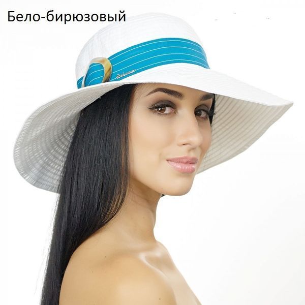 ЛІТНЯ ШЛЯПА З ХЛОПКА &mdash; 010 біло-блакитний 908433574 фото