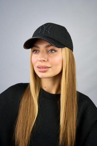 Кашемірова бейсболка унісекс зі шкіряним козирком &laquo;NY&raquo; 6102 6102 фото