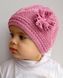 Шапка ажурная для детей 2-7 лет "Уголок" - молочный 1354841386 фото 3