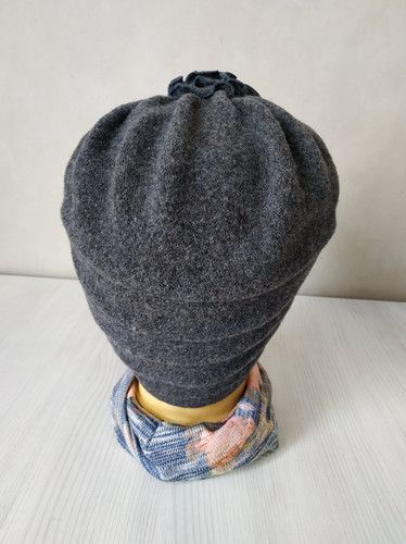 Шапка-чалма з валяної вовни Дімас 844 графіт і 018 чорний 1551239811 фото