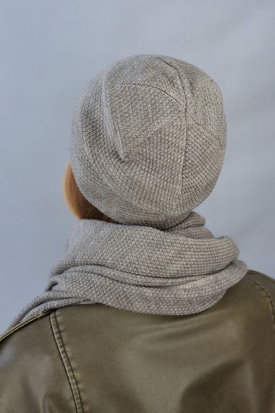 Комплект шапка та косинка 5163-5 темна пудра 5163-5 фото