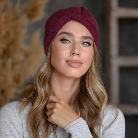 В'язана пов'язка Алана 660-072 темна вишня 1832487126 фото