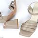 Бежевые кожаные босоножки натуральная кожа удобный каблук актуальный топовый дизайн 21786 фото 8
