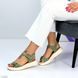 Повседневные оливковые замшевые босоножки на регулируемой застежке низкий ход 21482 фото 6
