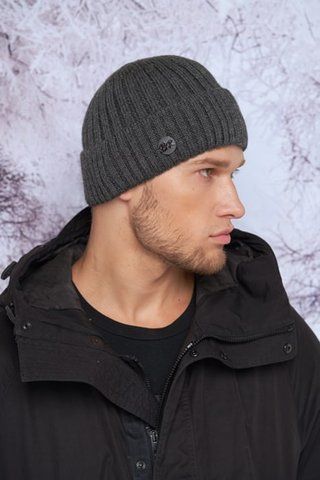 Зимова чоловіча шапка з закотом "Джеймс" &mdash; 5026 графіт 1332034865 фото
