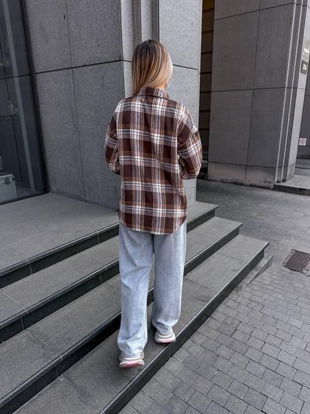 Сорочка в клітинку з манжетами на ґудзиках 10509-22, р. 42-46, 48-50 10509 фото