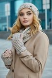 Женский комплект (шапка, снуд, перчатки-митенки) (4748-38) светлый кофе 4748-38 фото