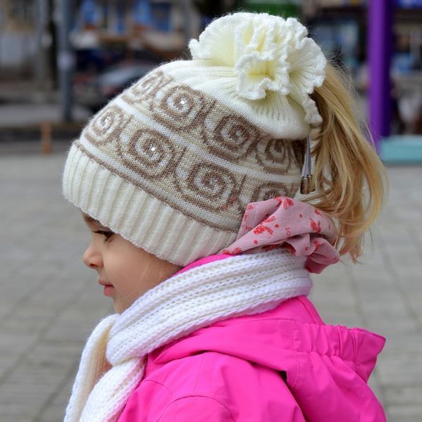 ШАПКА НА ДЕВОЧКУ 5-15 ЛЕТ "ВОЛНА" - 053 РОЗОВЫЙ 908414141 фото