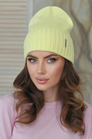 В'язана шапка Шарлотта 398-082 колір жовтий 398-082 фото