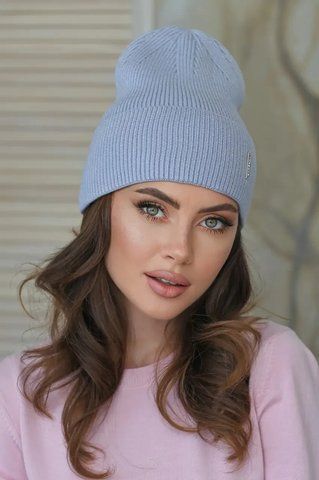 В'язана шапка "Ірма" 397-097 колір лаванда 397-097 фото