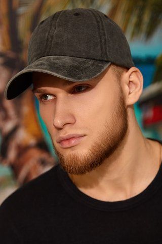 Чоловіча котонова кепка без малюнка та лого &laquo;Denim&raquo; &mdash; 1314 чорний 1688769942 фото